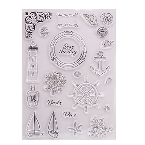 KWELLAM Seas The Day 21051505 Tampons transparents pour la fabrication de cartes, la décoration et le scrapbooking Motif ancre marine Cover