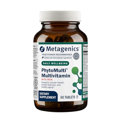 Metagenics PhytoMulti with Iron - Daily Multivitamin for Men & Women with Phytonutrients* - Methylfolate, Vitamins A‑K, Zinc & B6 - Iron Bisglycinate 18 mg - Non‑GMO, Gluten‑Free - 60 Tablets