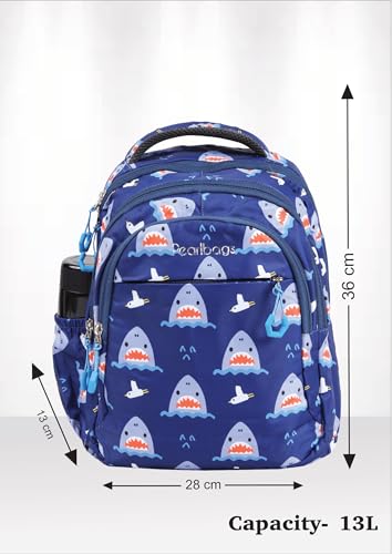 Image of PB Pearlbags Sigma 13L Printed Backpack,3 Compartments,Bottle Holder,Organizer,Premium Fabric,Water Resistant Anti Theft,School Bag for Boys and Girls