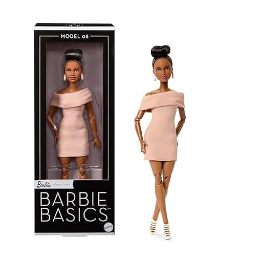 Barbie Basics Muñeca Modelo 08 de Moda para coleccionistas con Melena castaña y Vestido Color Canela con Sandalias de tacón, Ropa Intercambiable con Otras muñecas, Cuerpo articulado, JJX27 | Ya disponible en tu tienda friki favorita! En mundofriki.es!