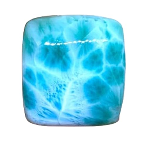Pierre de larimar carré naturel 22mm pour remplacer gemme sur bague