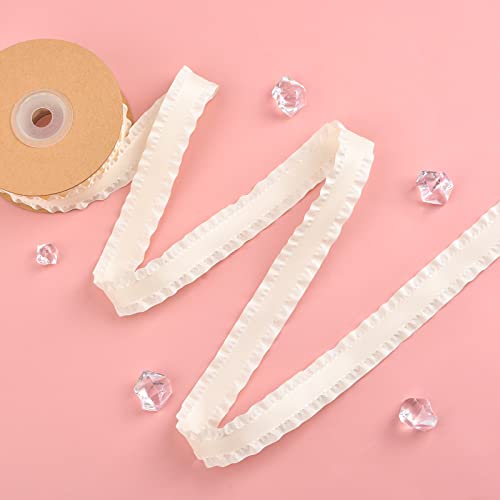 URROMA Beige Ruffled Satin Ribbon - Image 4