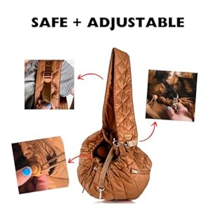 Susu Pet Co Carrier Sling Bag  Versatile Cary Modes Adjustable Shoulder Strap Cat Carriers for Small Dogs or Kitten Carrier  Two Zipper Pocket Safety Belt Machine Washable camel Brown  Cucciolini Doodles Susu pet co carrier sling bag  versatile cary modes adjustable shoulder strap cat carriers for small dogs or kitten carrier  two zipper pocket safety belt machine washable camel brown   cucciolini doodles
