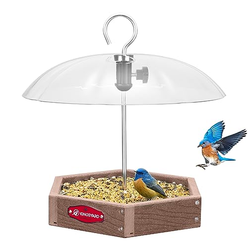 Kingsyard Large Platform Bird Feeder Outdoor Hanging,...