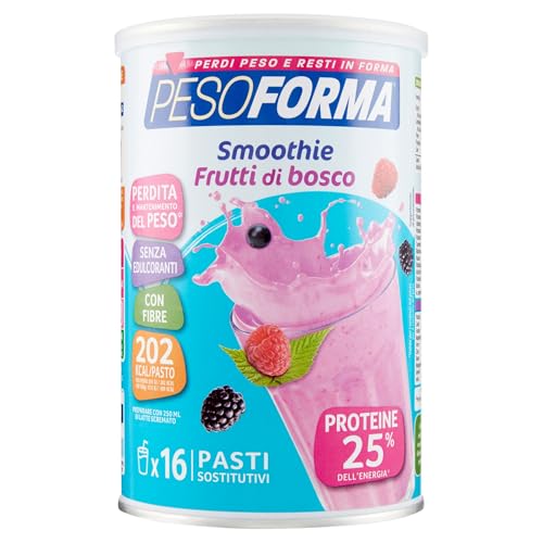 Pesoforma Smoothie Frutti di Bosco, Pasto sostitutivo per il controllo del peso, Smoothie gustoso che aiuta a rimettersi in forma, Ricco in proteine e fibre, Solo 202 calorie, 16 pasti, 436 gr