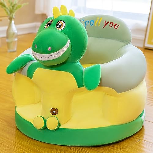 Image of Baby Sit Up Chair Cartoon Animals Plush Sofa Seat Toddler Baby Learn to Sit up Chair Sofa Washable Cover for Back Head Support Sitting Infant Seat