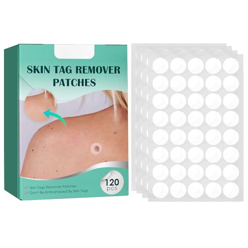 KOAHDE Alivio De Verrugas,Skin Tag Remover Patch,Eliminador De Marcas En La Piel,Crema Removedor de Verrugas,Wart and Mole Removal Patches,Parche Para Acné y Granos,120PC