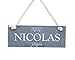 CADEAUX.COM Plaque de Porte personnalisée - Le Jardin de - Ardoise rectangulaire à Suspendre, 10 x 25 cm - Idée Cadeau déco Originale