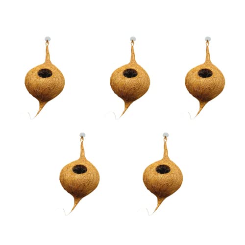 Bio.Agri Coir Bird Hanging Nest cage Small Size Set of 5 | Indoor Out Door Balcony Tree Bird nest Wall Mounting for Sparrow/Small Birds (B0CWD3DRL9) Amazon Price History, Amazon Price Tracker