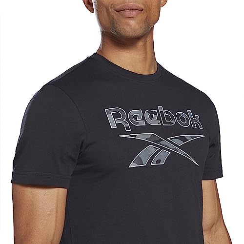 Image of Reebok Men 100% Cotton ID Camo T-Shirt Training T-Shirts Black (S)