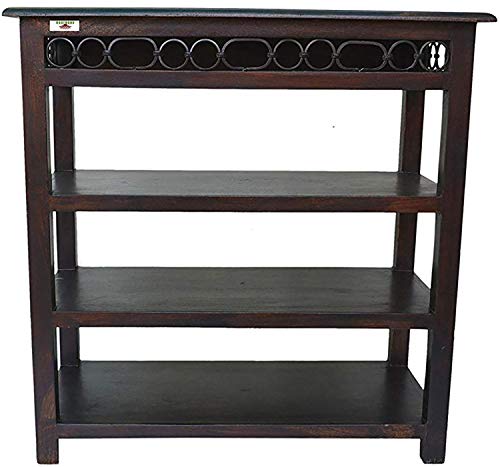 Image of Sheesham Wood Side Table for Living Room | Dark Brown