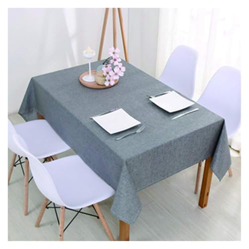 Nappe rectangulaire infroissable en coton et lin lavable en machine - 6