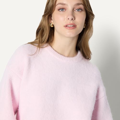 Amazon Essentials Women's Oversized-Fit Faux Mohair Crewneck Sweater, Pastel Lilac, Large - image 3