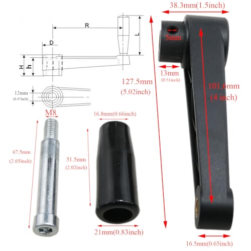 Image of Hole Diameter 12mm Folding Nylon Crank Handle Revolving Handle Tool Handle Handwheel Accessories for Industrial Machine Tools or Other Equipment 1PCS (12 * 100mm)