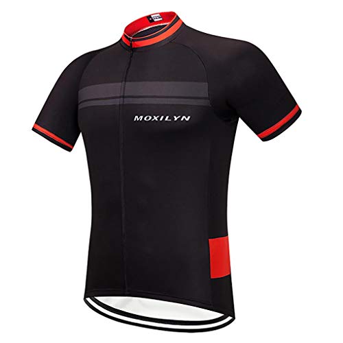 Maillot Cyclisme Homme Manche Courte Tenue Maillot de Velo Cyclisme Pro T-Shirt Cycliste Léger Séchage Rapide de Vélo Été avec Impression Encre Italienne Cover