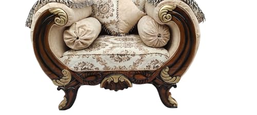 Image of Wooden Sofa Set Carving for Living Room (5 Seater A)