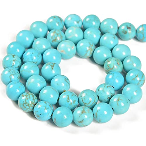 12mm Blue Turquoise Beads Round Gemstone Loose Beads for Jewelry Making 15"(31-33pcs/strand) - Image 2