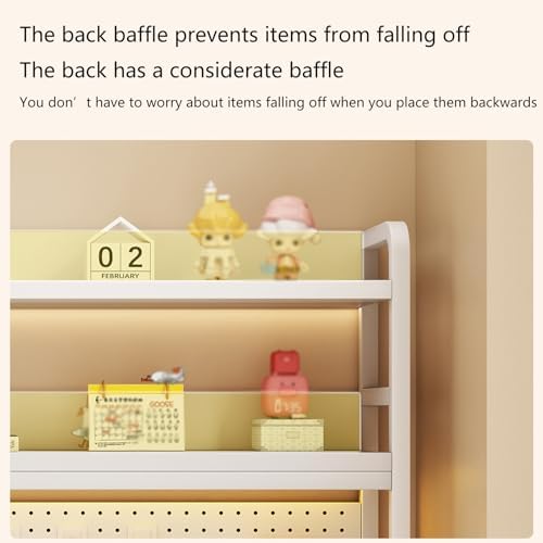 White Wood Desk Hutch for College Dorm, Desktop Bookshelf & Storage Rack, Multipurpose Pegboard Bookcase for Students, Computer Desk Organizer, Home Office Furniture