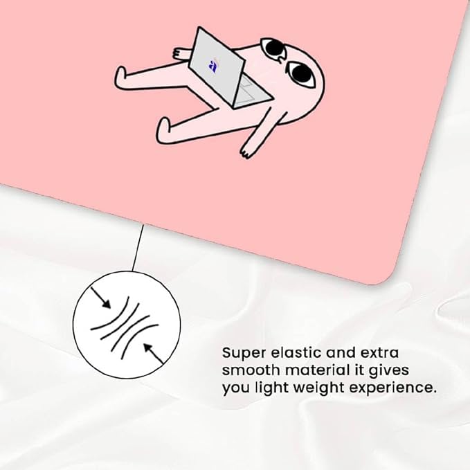 Image of Cute Mouse Pad - Printed Mousepad with Anti-Slip Rubber Base & Smooth Mouse Control for Laptop, Gaming, Notepad, Desktops (Lazy Lying Down)