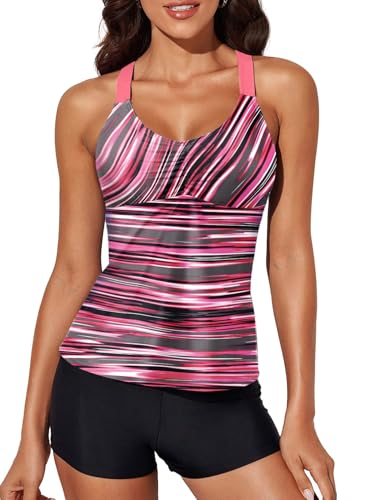 Aleumdr Womens Printed Strappy Racerback Swim Tankini Top Only No Bottom S - XXXL
