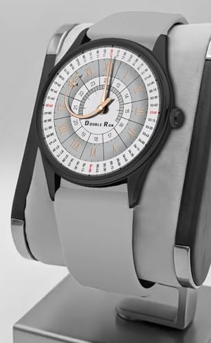 Image of DOUBLERUN Black Case Silicone Strap, 24-Hour Display, Roman Numerals, Analog Watch