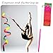 2 Pcs Multi-color Dance Ribbons, 78.7 Inch Sparkling Dance Ribbon Streamer, Rhythmic Gymnastics Ribbon with Wand, Twirling Dancing Ribbons, for Kids Girls Adults Talent Shows Artistic Dancing Training