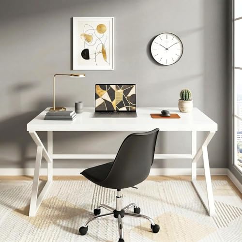 Image of Klaxon Modern Computer Table for Home PC - Multipurpose Office Desk for Home & Work | Gaming Table, Computer Table, Desktop Table for Home Office (K Type White)