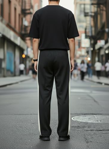 Image of Mack Jonney Men's Striped Track Pants | Side Stripe Design | Regular Fit | Casual & Athleisure Wear |Pack of 1-MMJ-27