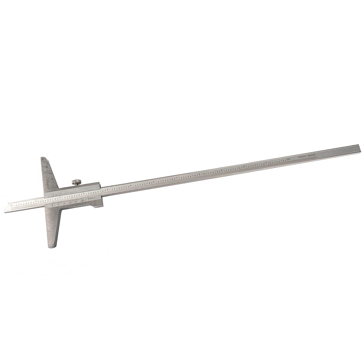 Dasqua Medidor Vernier de profundidad monobloque 3001-2905 de 0-12 pulgadas