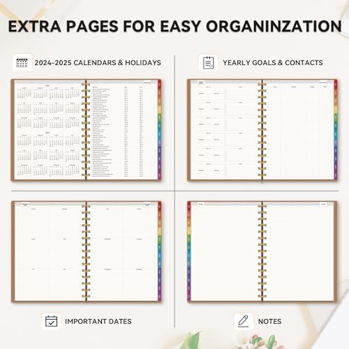 2024-2025 Planner - Weekly & Monthly Planner 2024-2025, Jul 2024 - Jun 2025, 5.5 x 8.5\", Academic Year Planner, Flexible Soft Cover Planner Spiral Daily Planner Organizer, Monthly Tab, Gold