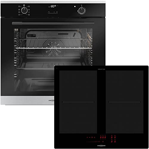 Oranier Backofenset autark Flächeninduktionskochfeld 60 cm FLI 2064 mit Edelstahl Pyrolyse Einbaubackofen EBP 9872