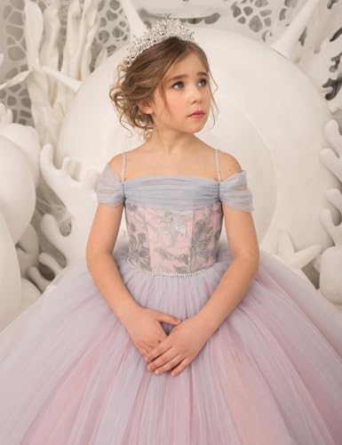 Off - Shoulder Flower Girl Dress for Wedding Pageant Dresses for Girls Formal Princess Ball Gown3