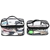 Amplio uso: La bolsa de aseo Crystal es buena para viajar. Mantiene su papelería, cepillo de dientes, pasta de dientes, champú, acondicionador, jabón, cosméticos, maquillaje, etc.