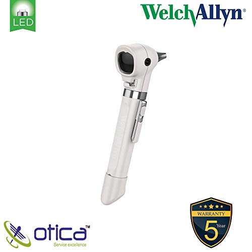 Image of OTICA For Welch Allyn Pocket LED Otoscope Fiber Optic Professional Otoscope with AA Battery Handle 22870 (White)