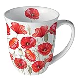 Ambiente Mug coquelicots en porcelaine fine 400 ml