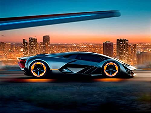 Hyanun DIY 5D Pintura de diamante por número Kit, carro desportivo da cidade 30 x 40 cm Diamond Painting completo bordado ponto cruz diamante craft decoração de casa, para adultos crianças presentes