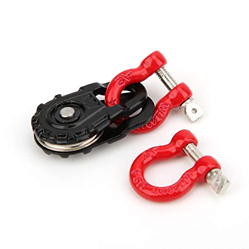 Acouto ACOUTOOWGQKUT4BI Equipment Three Piece Set Rc Steel Rope Pulley Lock Sleeve For Rc Model Car Climbing Vehicle Rc Crawler Accessories 1 10 Scale Snatch Block Winch Tow Strap Hook Trailer Stra thumb #8