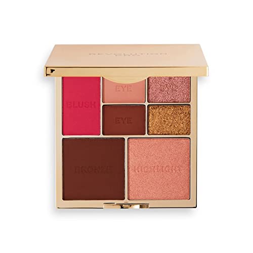 Revolution Pro, True Love Eye & Face Palette, Face Blusher/Bronzer/Highlighter, x4 Eyeshadow Pans, 7 Pan Multi-Use Makeup Palette, Matte & Shimmer Finish, Medium - Dark Skin Tones - Image 7