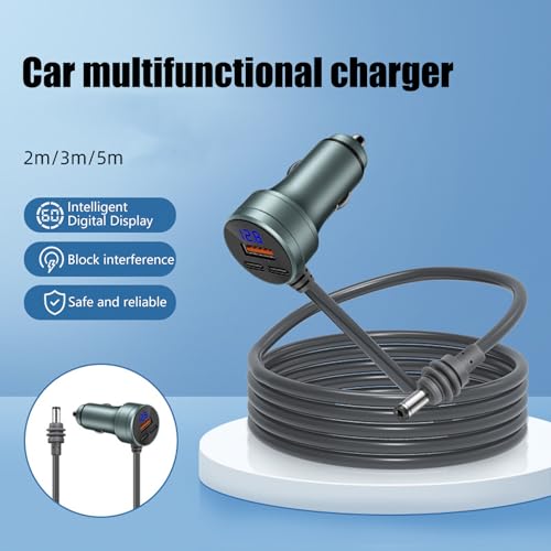 Adaptador coche USB C multipuerto con carga rápida y voltímetro 4