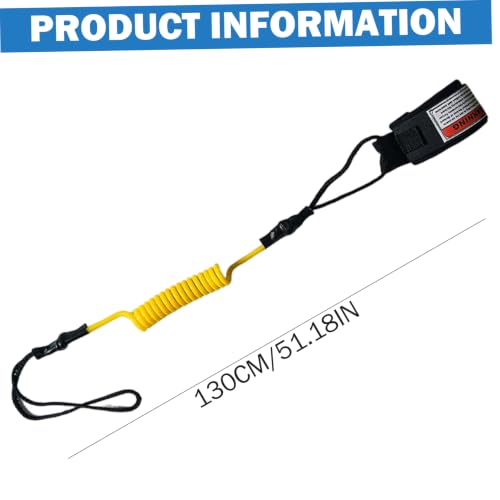 Correa para tabla de remo y surf portátil ajustable de TPU amarillo para muñeca 6
