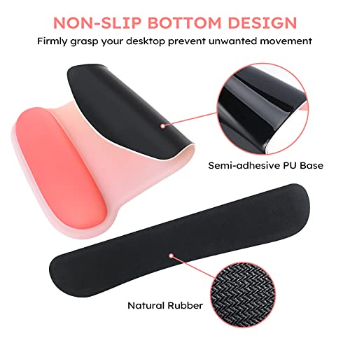 Icasso Mouse Pad Wrist Support Set, 3In1 Keyboard Wrist Rest+Ergonomic Mouse Pad + Coaster, Non-Slip Rubber Base Cute Mouse Mat Made Easy Typing And Relieve Wrist Pain, Perfect For Gaming, Computer #TOP3