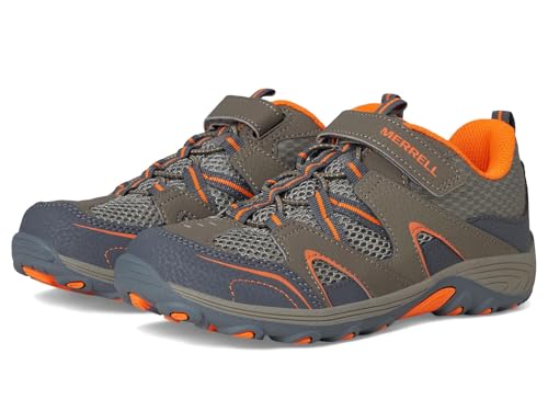 Merrell unisex child Trail Chaser Hiking Sneaker, Gunsmoke/Orange, 1 Little Kid US