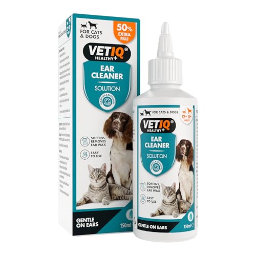 VETIQ Cat & Dog Ear Cleaner Solution for Ear Wax, Dirt & Odours (150ml)