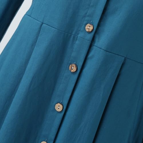Robe midi en lin décontractée et fluide pour le quotidien