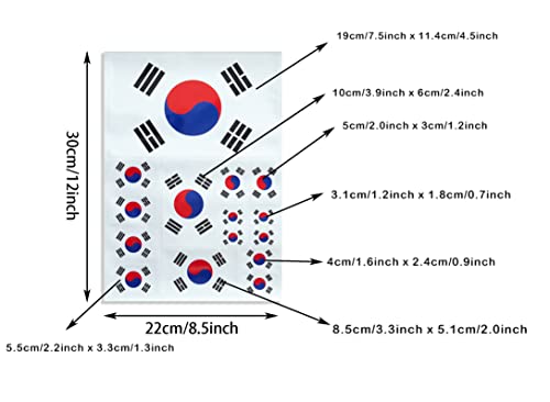 Image of CANTENDO 3Pack Korea Flag Decal - Korea Flags Reflective Vinyl Car Stickers - for Car Window Bumper Waterproof Sticker (12 x 8.5 Inch)