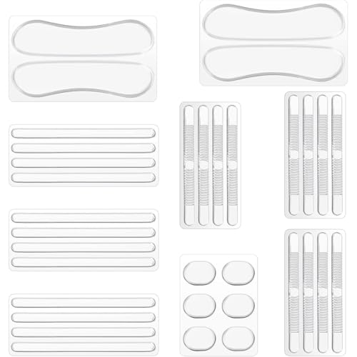 KEWUF 34 Pcs inserti in silicone per scarpe con cinturino per scarpe e tacco alto, cuscinetti antiscivolo per sandali in gel, strisce protettive adesive per supporto del piede, per donne e uomini
