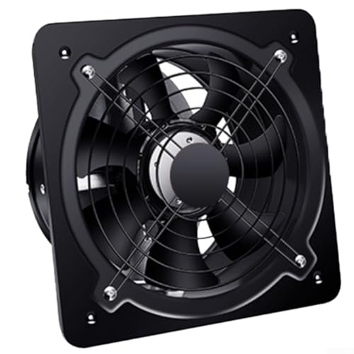 HEIBTENY Ventilador extractor de aire de 4 pulgadas, 80 W, montaje en pared, 2600 rpm, ventilador de cocina, para ventanas, baño (negro), 7REPD36W022M9GP8V159901Z6GB