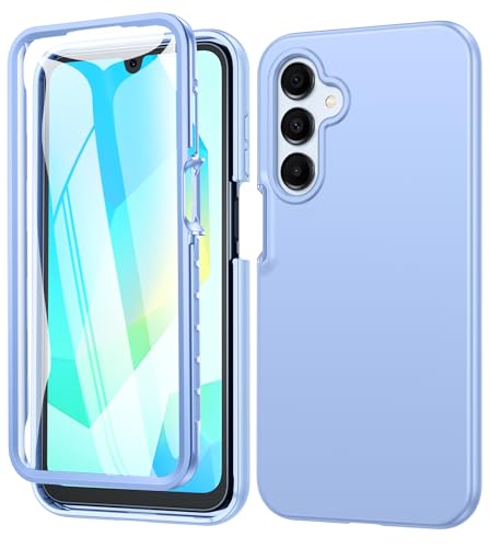 FNTCASE for Galaxy A17/A16 5G Phone Case: for Samsung A17 Cases [Built-in Screen Protector] [Dual Layer Protection] Silicone Rugged Shockproof Protective for Samsung A 17 & A 16 4G Cover - Light Blue