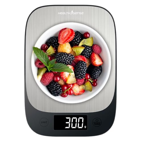 Image of HealthSense Weight Machine for Kitchen, Kitchen Food Weighing Scale for Health, Fitness, Home Baking & Cooking with SS Platform, Touch Button, Tare Function & 1 Year Warranty � Chef-Mate KS 70