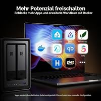 UGREEN NASync DXP2800 2-Bay NAS Server Bundle mit 120W USV, Intel N100 Quad-Core, 8GB DDR5, 2,5GbE LAN, 2×M.2 NVMe-Steckplätze, 4K HDMI, Kompatibel mit Drittanbieter NAS Festplatten/HDD (Diskless) – Ansicht 4